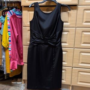 White House Black Market Black Bow Midi Dress